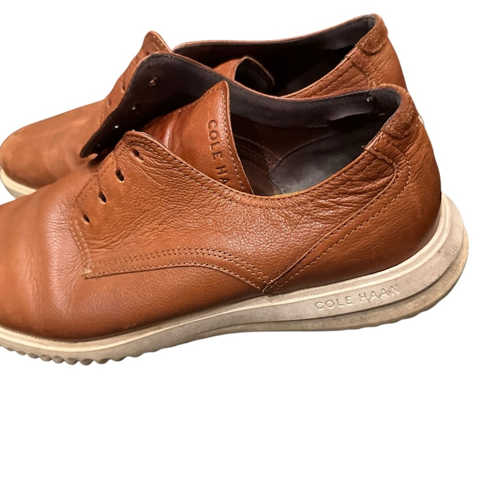 Cole Haan Men’s Size 13 Leather Oxford Shoes – Tan/Brown – Missing Laces - Picture 4 of 6